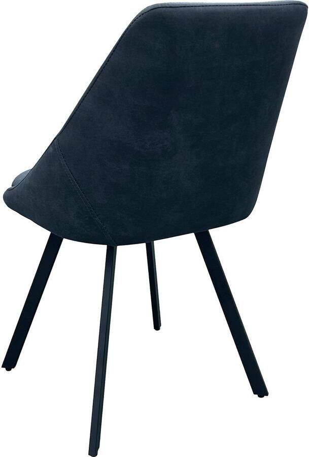 ByLIVING Eetkamerstoel Jasper (2-stuks set) Zitkuip 360° draaibaar zwart metaal keukenstoel diverse bekleding (set) - Foto 6
