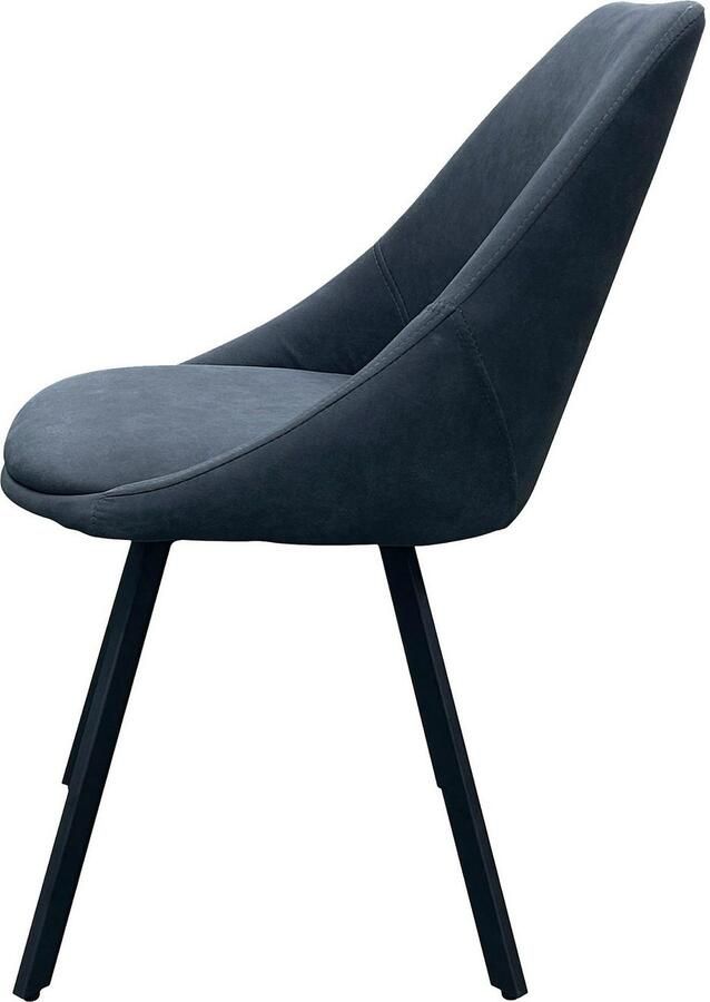 ByLIVING Eetkamerstoel Jasper (2-stuks set) Zitkuip 360° draaibaar zwart metaal keukenstoel diverse bekleding (set) - Foto 3
