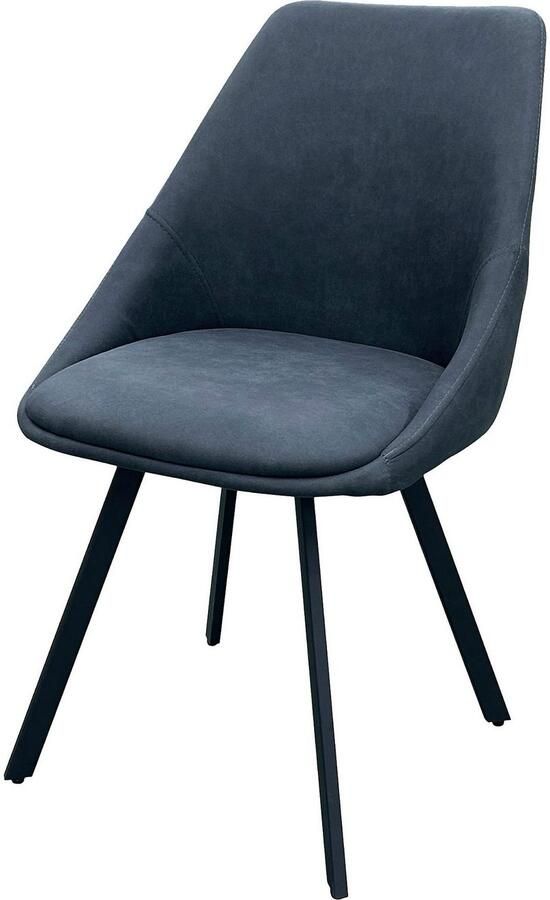 ByLIVING Eetkamerstoel Jasper (2-stuks set) Zitkuip 360° draaibaar zwart metaal keukenstoel diverse bekleding (set) - Foto 7