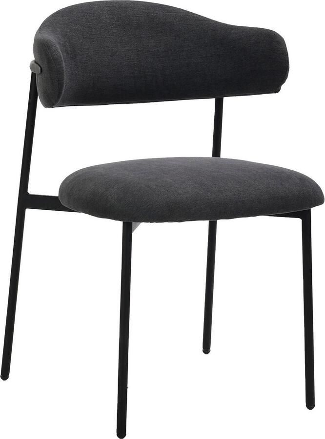 ByLIVING Eetkamerstoel Jersey (2-stuks set) Frame van metaal zwart keukenstoel geweven stofbekleding diverse kleuren (set) - Foto 6