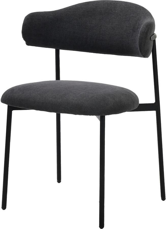 ByLIVING Eetkamerstoel Jersey (2-stuks set) Frame van metaal zwart keukenstoel geweven stofbekleding diverse kleuren (set) - Foto 7
