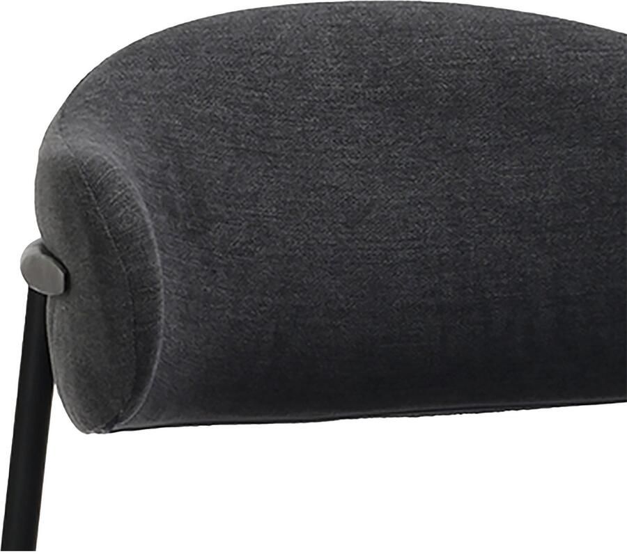 ByLIVING Eetkamerstoel Jersey (2-stuks set) Frame van metaal zwart keukenstoel geweven stofbekleding diverse kleuren (set) - Foto 3