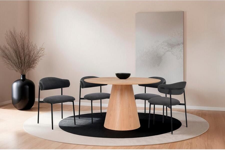 ByLIVING Eettafel Rond met echt houtfineer eiken natuur rond diameter 120 cm - Foto 7