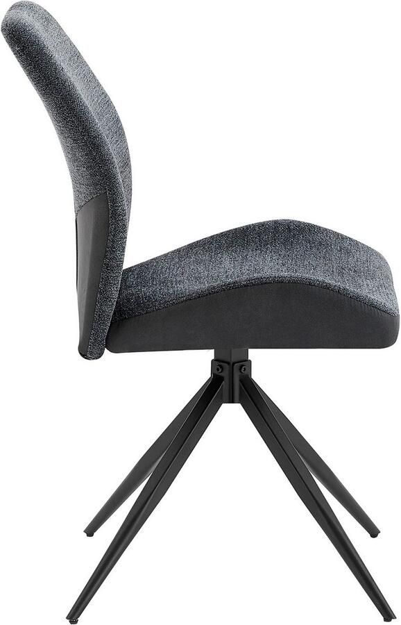 ByLIVING Eetkamerstoel Snap 2-delige set met 360 graden draaifunctie vintage microvezel en boucle stof (set 2 stuks) - Foto 6