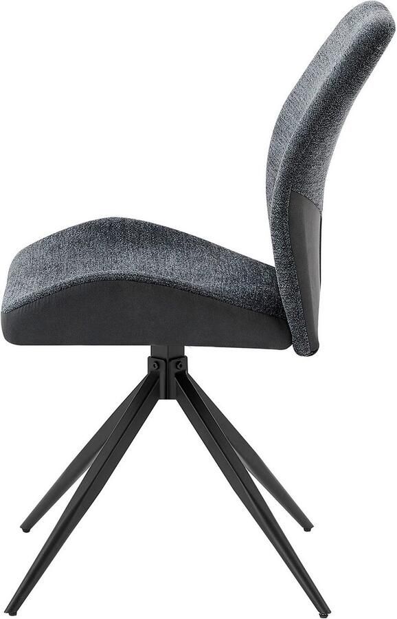 ByLIVING Eetkamerstoel Snap 2-delige set met 360 graden draaifunctie vintage microvezel en boucle stof (set 2 stuks) - Foto 7
