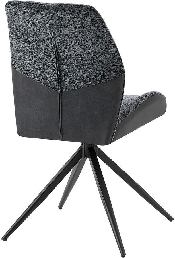ByLIVING Eetkamerstoel Snap 2-delige set met 360 graden draaifunctie vintage microvezel en boucle stof (set 2 stuks) - Foto 4