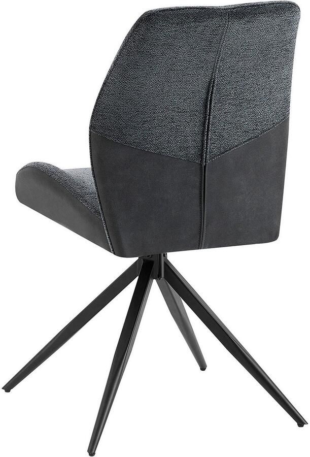 ByLIVING Eetkamerstoel Snap 2-delige set met 360 graden draaifunctie vintage microvezel en boucle stof (set 2 stuks) - Foto 3