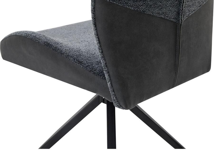 ByLIVING Eetkamerstoel Snap 2-delige set met 360 graden draaifunctie vintage microvezel en boucle stof (set 2 stuks) - Foto 2