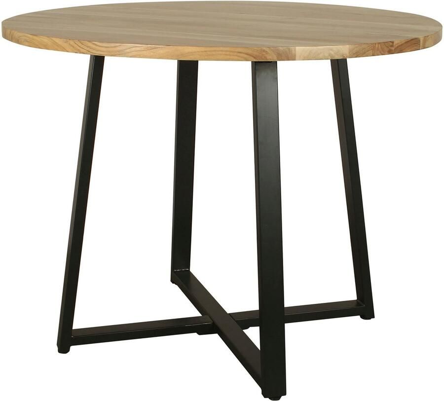 ByLIVING Eettafel Arrow met 2 5 cm dikke ronde massief houten tafelblad d 100 h 77 cm (1 stuk) - Foto 3