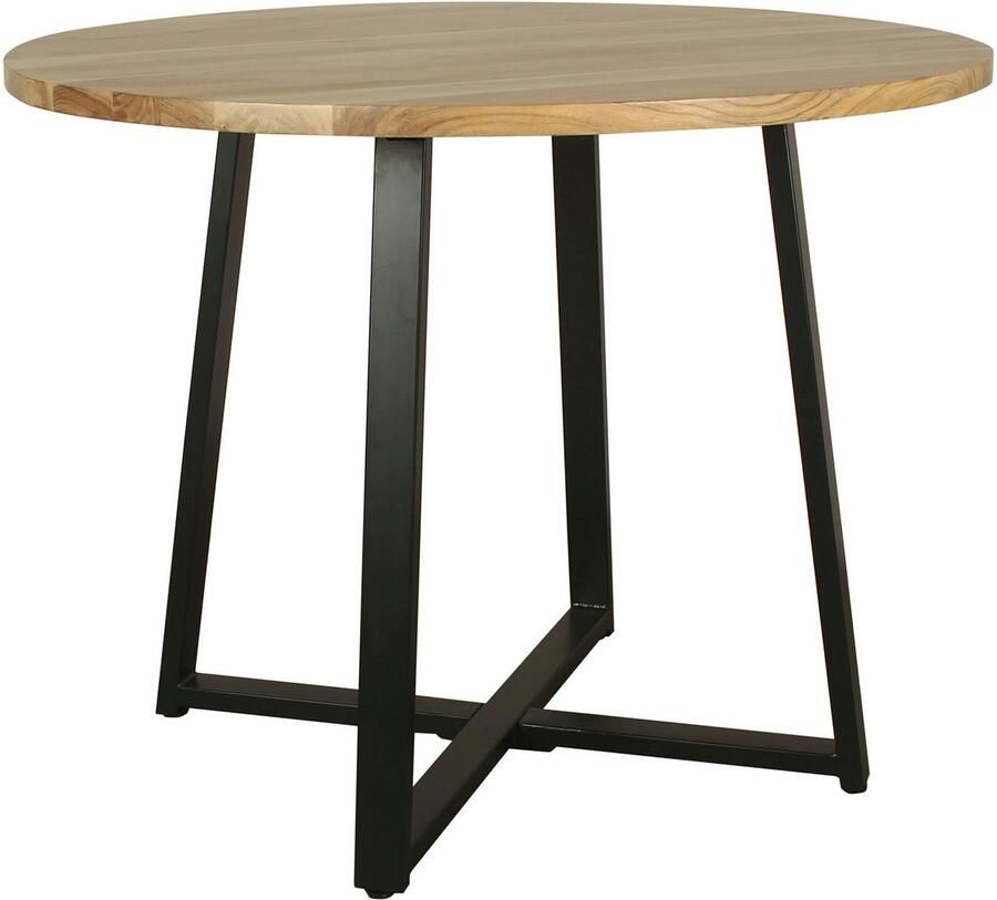 ByLIVING Eettafel Arrow met 2 5 cm dikke ronde massief houten tafelblad d 100 h 77 cm (1 stuk) - Foto 4