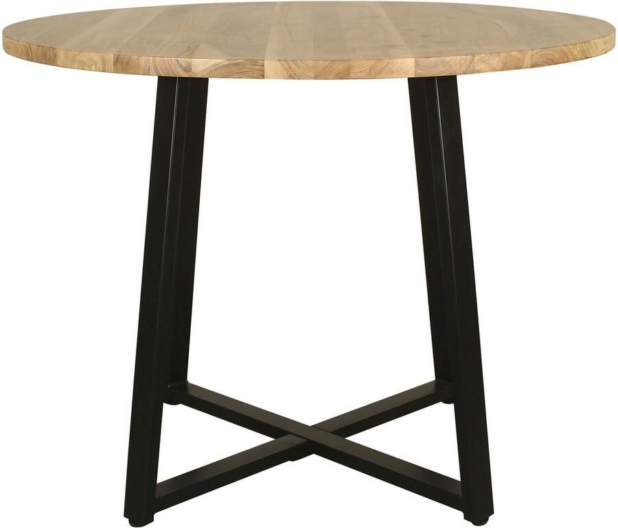 ByLIVING Eettafel Arrow met 2 5 cm dikke ronde massief houten tafelblad d 100 h 77 cm (1 stuk) - Foto 5
