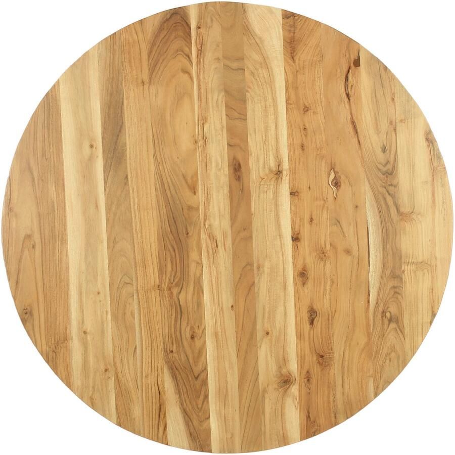 ByLIVING Eettafel Arrow met 2 5 cm dikke ronde massief houten tafelblad d 100 h 77 cm (1 stuk)