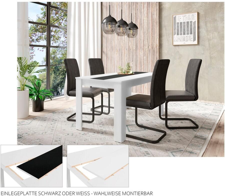 ByLIVING Eettafel Nori Breedte 120 140 of 160 cm middelste blad keerbaar