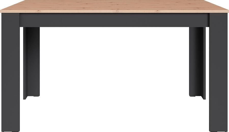 ByLIVING Eettafel Nori Keukentafel in eikenlook frame in antraciet of wit