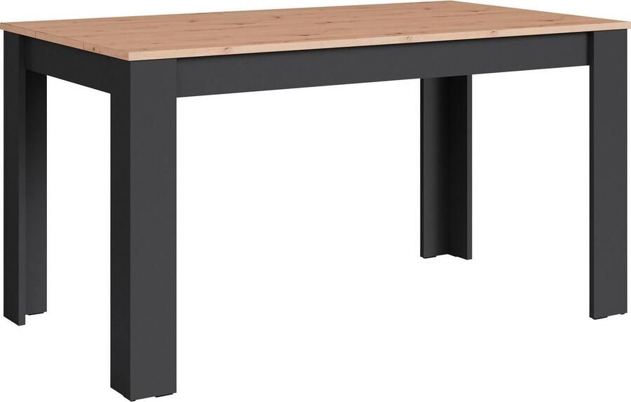 ByLIVING Eettafel Nori Keukentafel in eikenlook frame in antraciet of wit - Foto 4