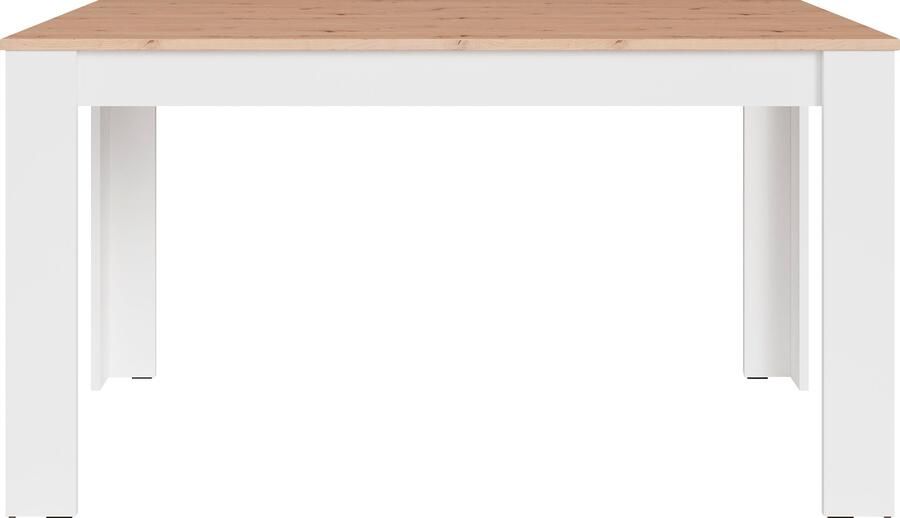 ByLIVING Eettafel Nori Keukentafel in eikenlook frame in antraciet of wit