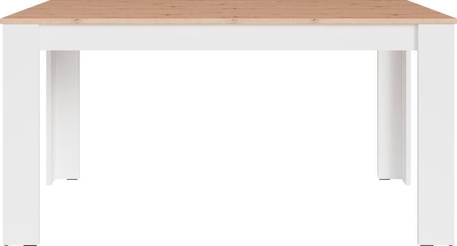 ByLIVING Eettafel Nori Keukentafel in eikenlook frame in antraciet of wit
