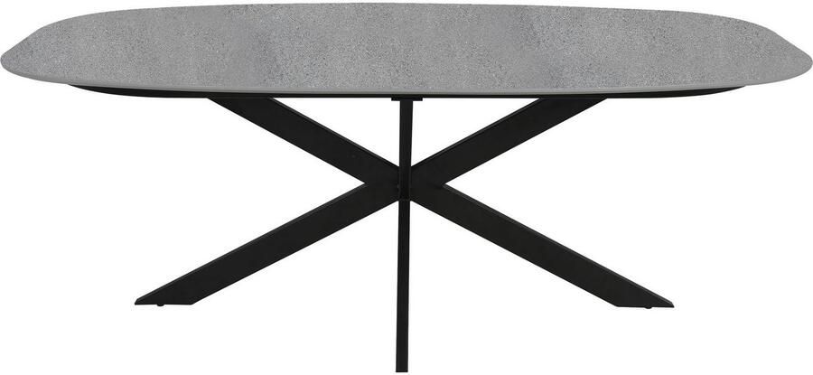 ByLIVING Eettafel Ovaal in bootvorm tafelblad in natuursteen-look grijs breedte 200 cm - Foto 6