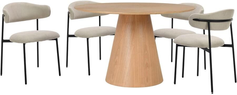 ByLIVING Eettafel Rond met echt houtfineer eiken natuur rond diameter 120 cm - Foto 10