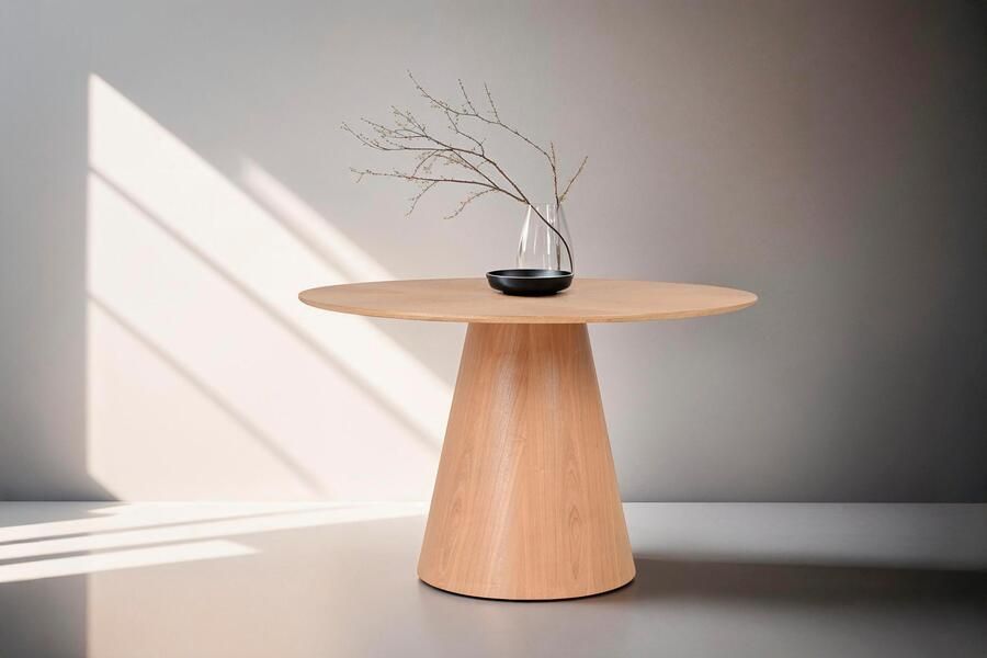 ByLIVING Eettafel Rond met echt houtfineer eiken natuur rond diameter 120 cm - Foto 8