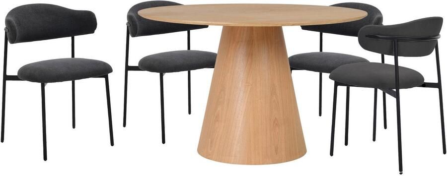 ByLIVING Eettafel Rond met echt houtfineer eiken natuur rond diameter 120 cm - Foto 9