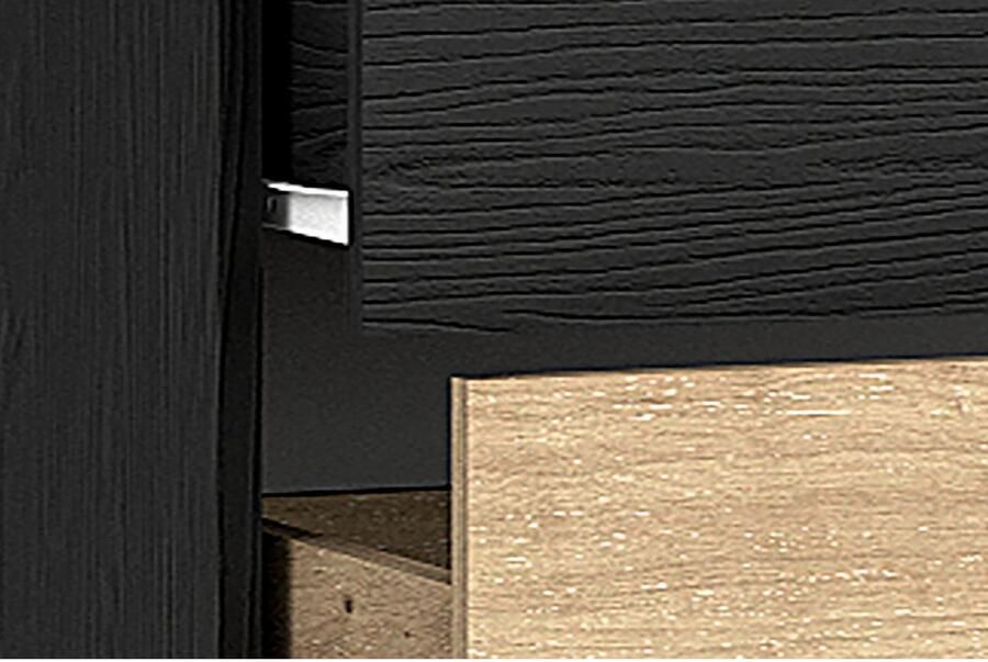 ByLIVING Ladekast Rimini Melamine eiken zwart en artisan eiken 3 lades breedte 80 cm - Foto 8