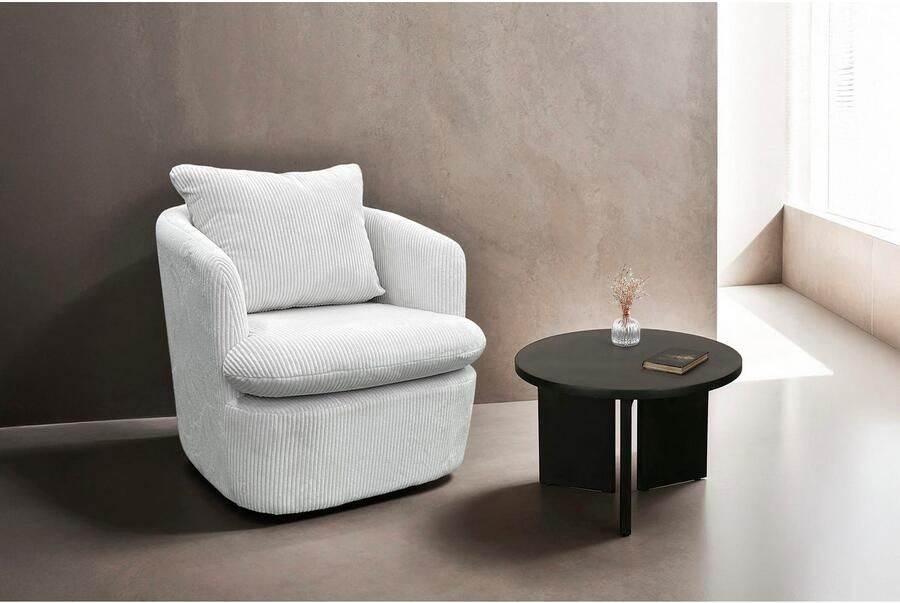 ByLIVING Salontafel Round uit 2 5 cm dik massief hout zwart afzonderlijk of in set verstelbaar (1 stuk) - Foto 8