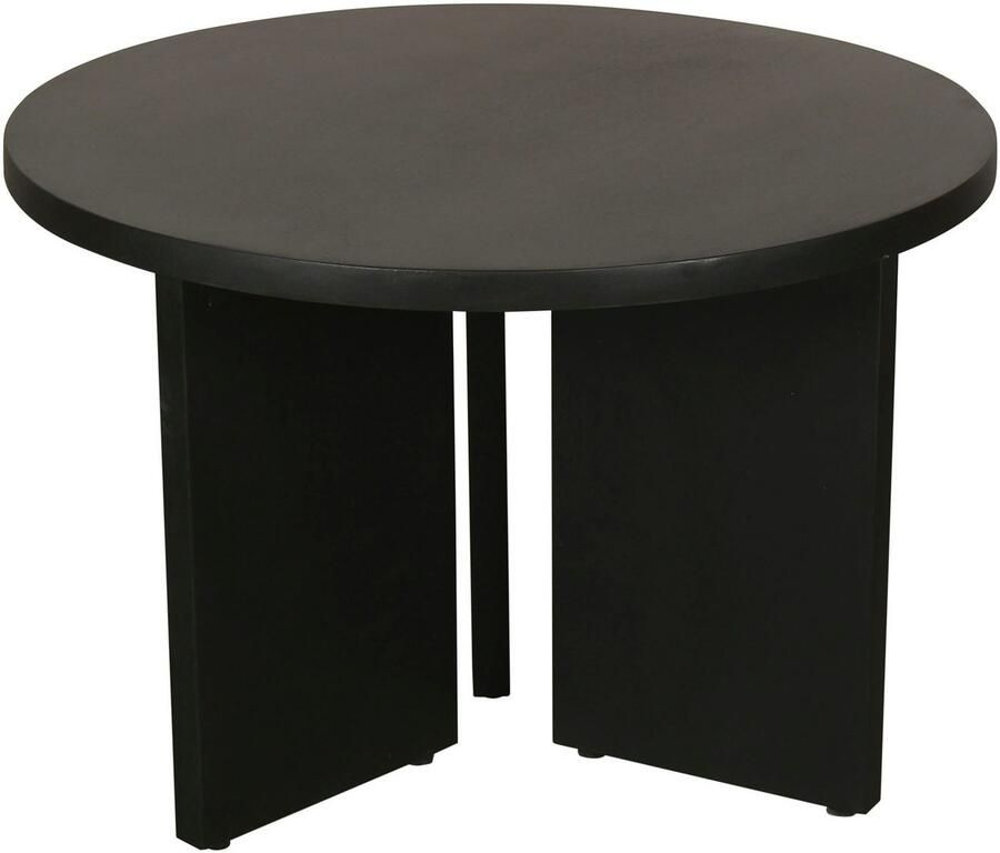 ByLIVING Salontafel Round uit 2 5 cm dik massief hout zwart afzonderlijk of in set verstelbaar (1 stuk) - Foto 6