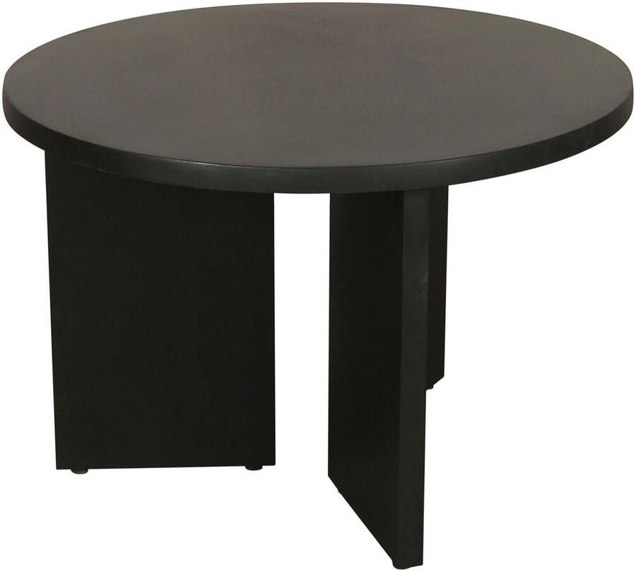 ByLIVING Salontafel Round uit 2 5 cm dik massief hout zwart afzonderlijk of in set verstelbaar (1 stuk) - Foto 5
