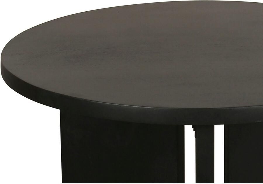 ByLIVING Salontafel Round uit 2 5 cm dik massief hout zwart afzonderlijk of in set verstelbaar (1 stuk) - Foto 7