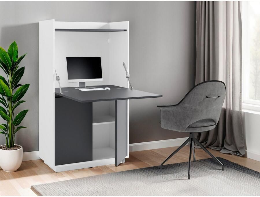 ByLIVING Secretaire Hannes ruimtebesparende werkoplossing met veel opbergruimte breedte 80 cm - Foto 3