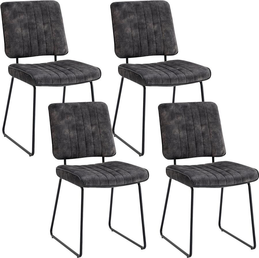 ByLIVING Stoel met beugelpoten Liam 4-delige set moderne stoel in praktische 4-set met metalen frame (set 4 stuks) - Foto 10