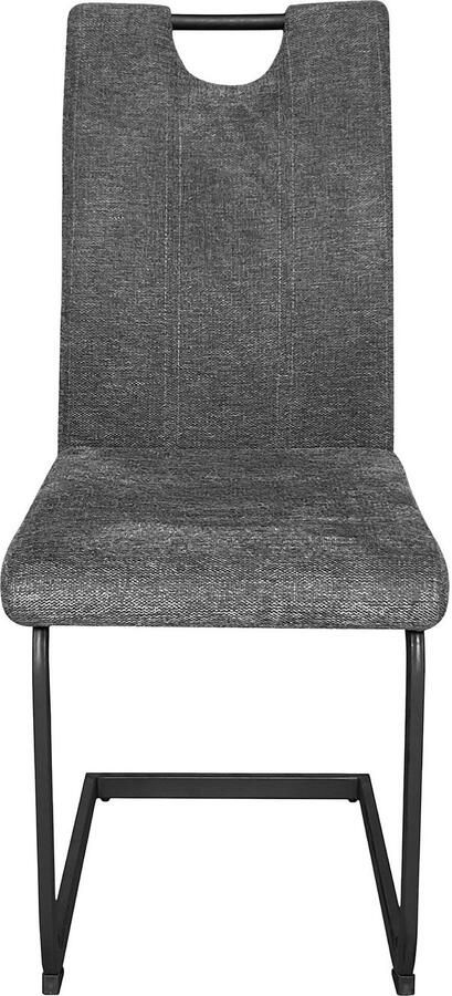 ByLIVING Vrijdragende stoel Banff met handgreep frame van zwart metaal keukenstoel diverse bekledingen (set) - Foto 10