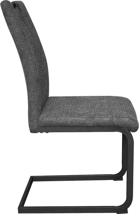 ByLIVING Vrijdragende stoel Banff met handgreep frame van zwart metaal keukenstoel diverse bekledingen (set) - Foto 4