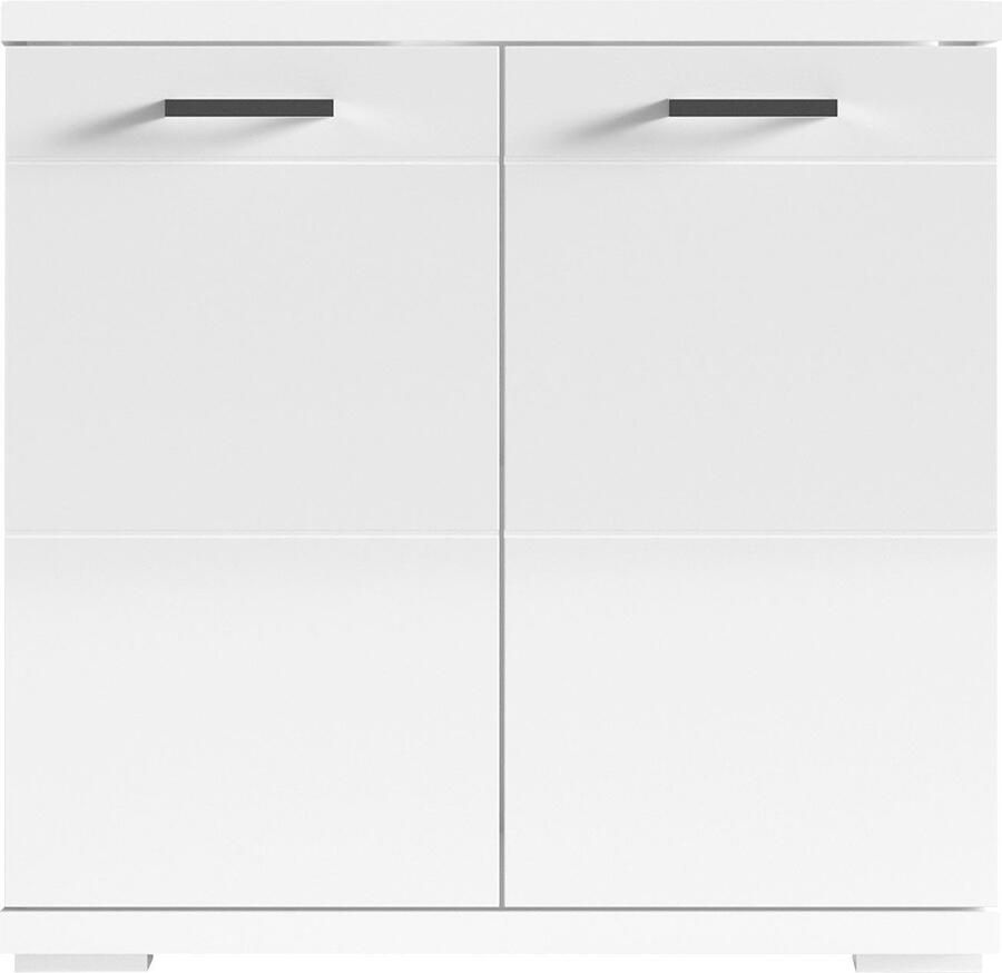 ByLIVING Wastafelonderkast Nebraska Breedte 60 cm met hoogglanslak en verchroomde metalen handgrepen - Foto 3