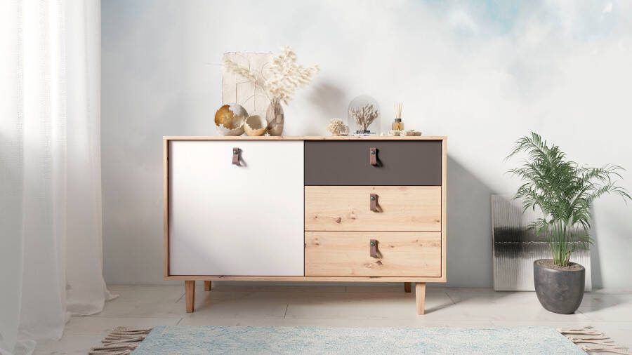 INOSIGN Dressoir Bill commode in 120 cm en 180 cm breed met massief houten poten