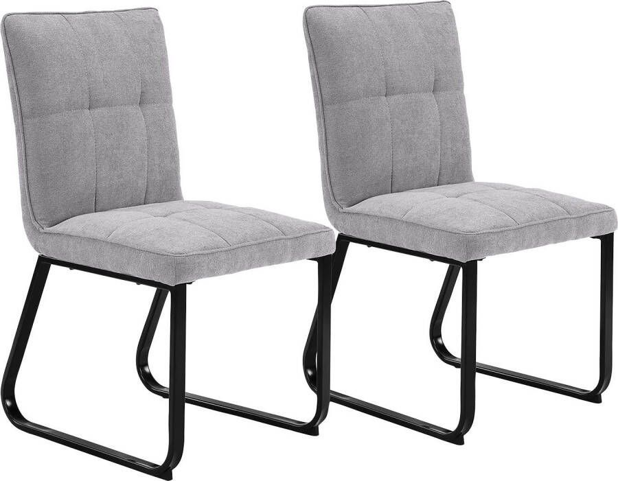 ByLIVING Eetkamerstoel Talea Nosag-vering in de zitting cord stof (set 2 stuks)