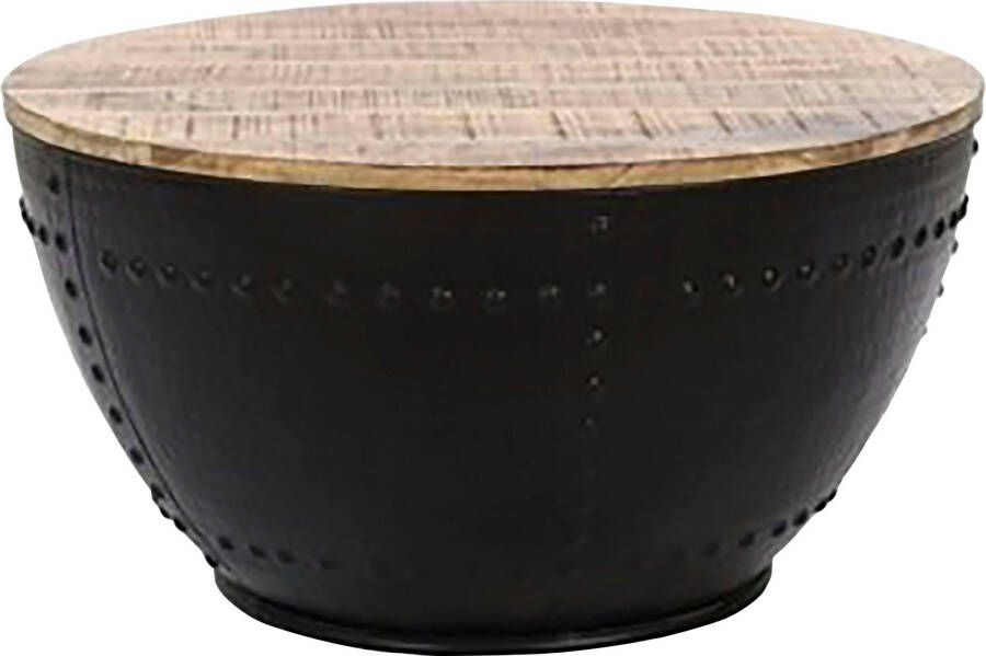 ByLIVING Salontafel Bowl Materialenmix van massief hout en metaal