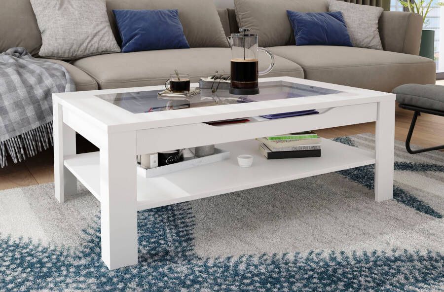 ByLIVING Salontafel Ralph Breedte 110 cm met glasinzet en lade - Foto 9
