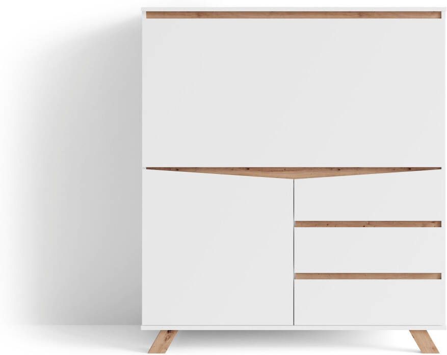 ByLIVING Secretaire VALENTIN ruimtebesparende werkoplossing met veel opbergruimte breedte 120 cm (1 stuk)