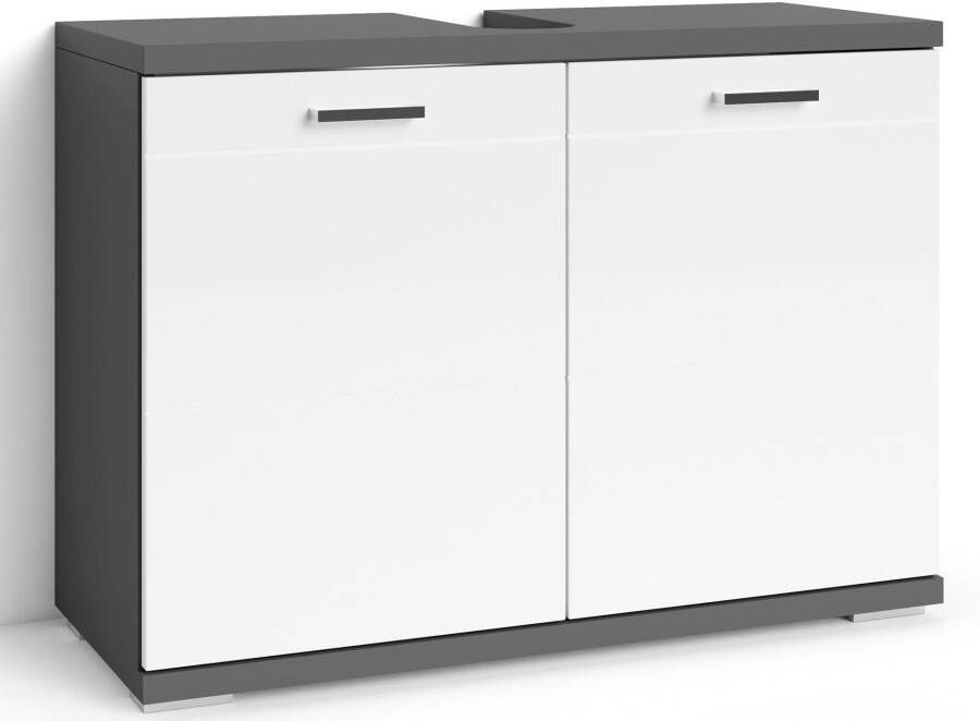 ByLIVING Wastafelonderkast Nebraska Breedte 80 cm badkamerkast mdf-fronten in hoogglans-look - Foto 6