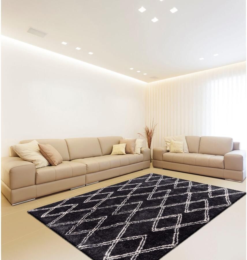 Calo-deluxe Hoogpolig vloerkleed Elvar-3000 bijzonder zacht door microvezel woonkamer