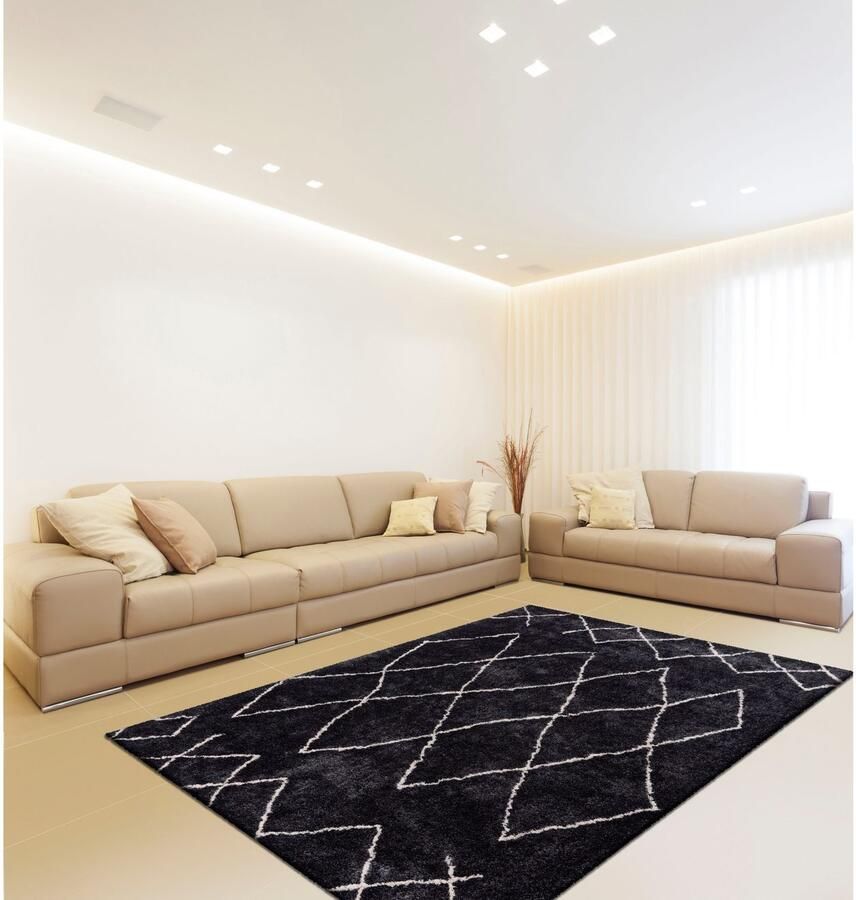 Calo-deluxe Hoogpolig vloerkleed Elvar-4000 bijzonder zacht door microvezel woonkamer