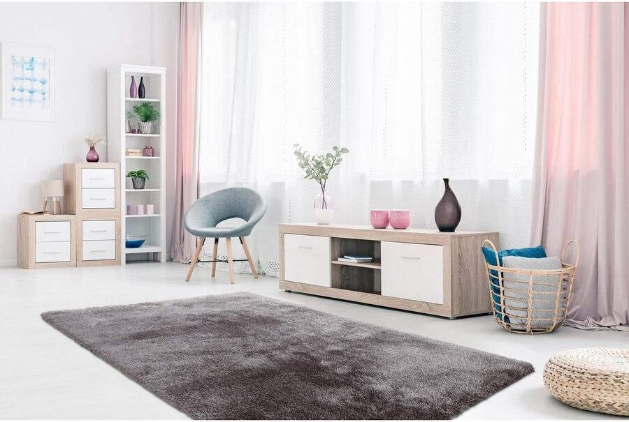 Calo-deluxe Hoogpolig vloerkleed Giora 200 getuft bijzonder zacht door microvezel woonkamer slaapkamer - Foto 5