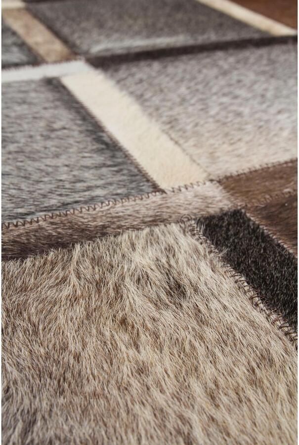 Kayoom Leren vloerkleed Lavish 410 Patchwork echt leer bont woonkamer - Foto 2