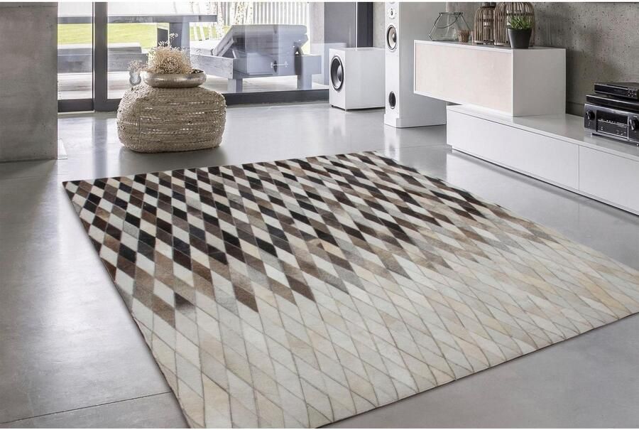 Kayoom Vachtvloerkleed Lavish 510 Patchwork echt leer bont woonkamer - Foto 4