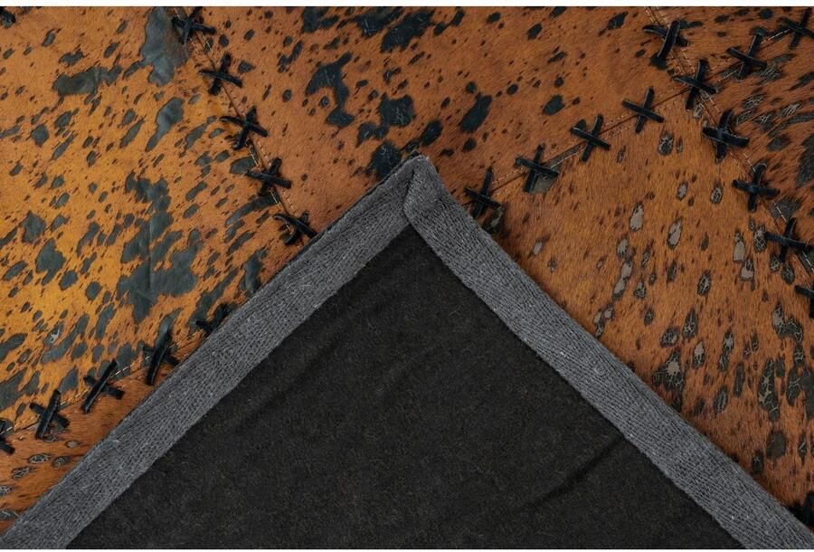 Calo-deluxe Vachtvloerkleed Rankel 205 leren tapijt kleurige patchwork unieke stukken echt rundsleder woonkamer - Foto 2