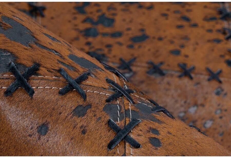 Calo-deluxe Vachtvloerkleed Rankel 205 leren tapijt kleurige patchwork unieke stukken echt rundsleder woonkamer - Foto 2