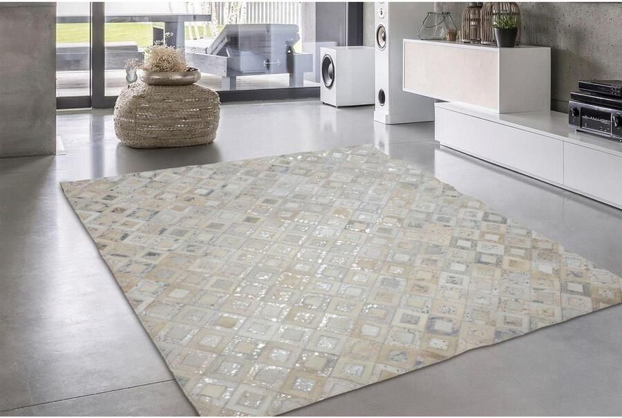 Kayoom Creme Grijs vloerkleed 160x230 cm A-symmetrisch patroon Geruit Modern - Foto 6