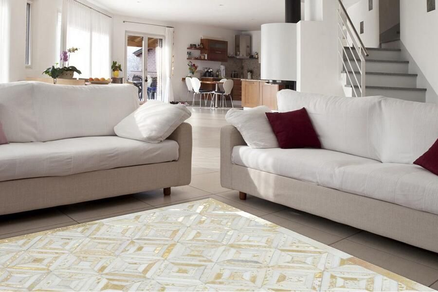 Kayoom Vloerkleed Spark 410 100% leer uniek pluisvrij geschikt voor allergieën & vloerverwarming - Foto 5